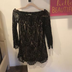 black lace dress
